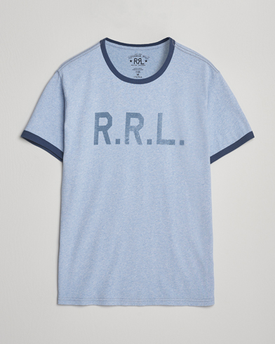 RRL Stencil Ringer T-Shirt Light Blue Heather – Blue