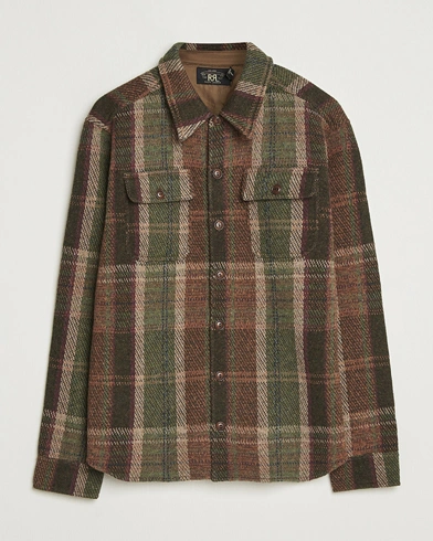 RRL Matlock Cashmere Shirt Jacket Olive – Brown