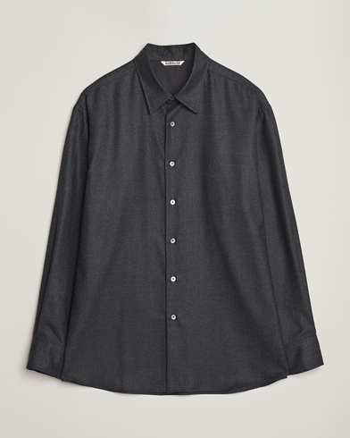 Auralee Superligt Flannel Shirt Charcoal – Grey