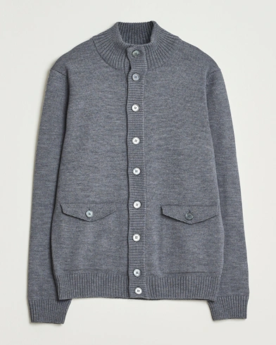 Stenströms Chunky Knitted Merino Cardigan Grey – Grey
