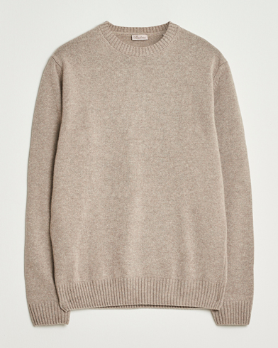 Stenströms Brushed Merino Crew Neck Light Brown – Beige