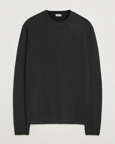 Stenströms Brushed Merino Crew Neck Black – Black
