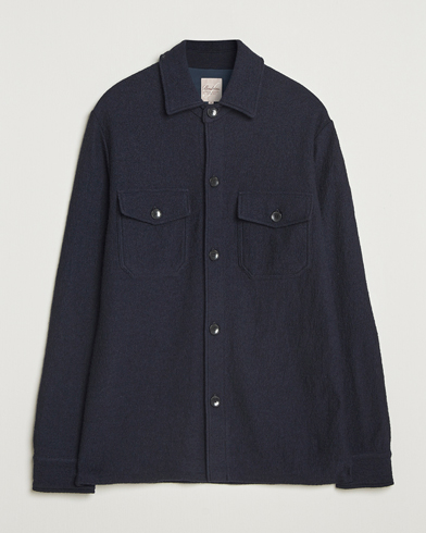 Stenströms Felted Wool Overshirt Navy – Blue