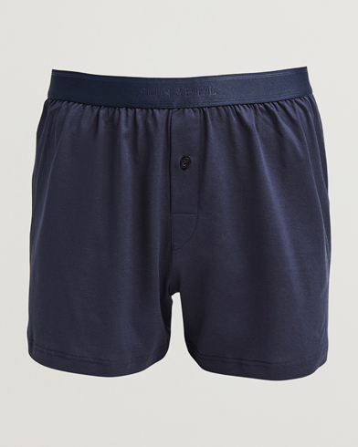 Sunspel Superfine One Button Boxer Navy – Blue