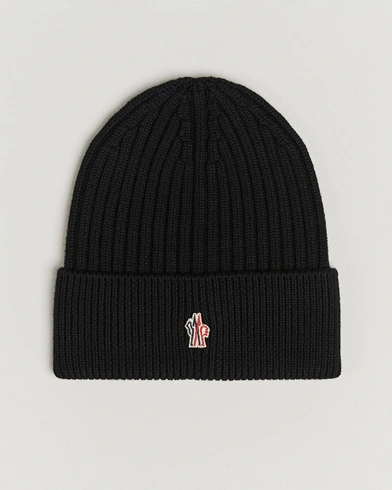 Moncler Grenoble Rib Wool Beanie Black – Black