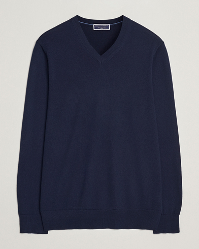 Charles Tyrwhitt Pure Merino V-Neck Jumper Navy – Blue