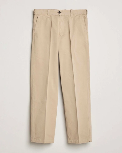 Drake's Flat Front Peached Cotton Chino Sand – Beige