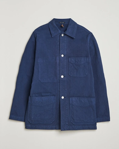 Drake's Duck Cotton Canvas Chore Coat Navy – Blue