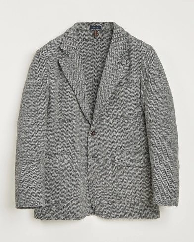 Drake's MKVII Wool Herringbone Blazer Grey – Grey