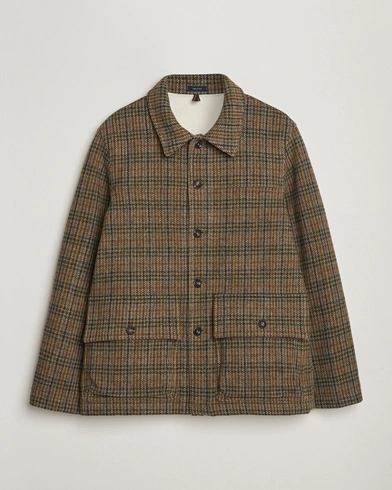 Drake's Check Tweed Donkey Chore Green – Green
