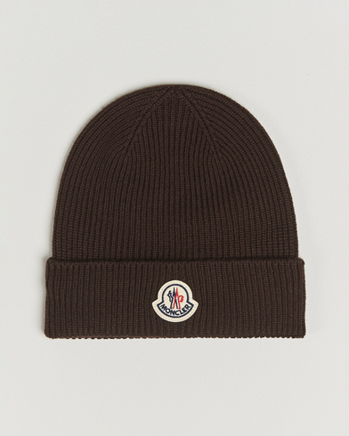 Moncler Rib Wool Beanie Brown – Brown