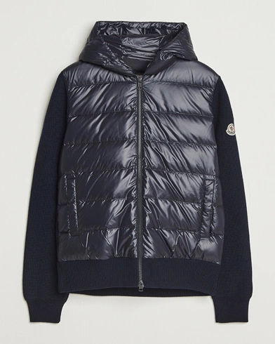 Moncler Padded Hooded Cardigan Navy – Blue
