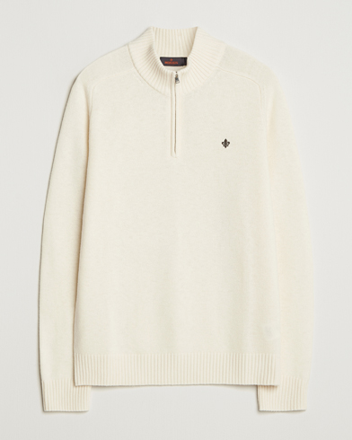 Morris Hertford Lambswool Merino Half Zip Off White – White