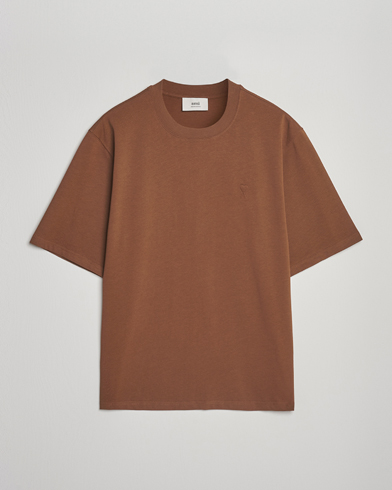 AMI Tonal Heart Logo T-Shirt Noisette – Brown