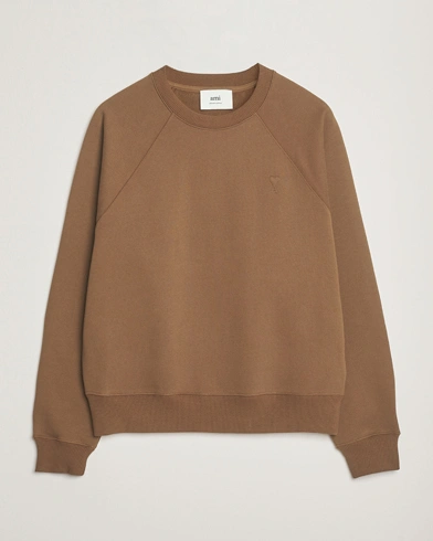 AMI Tonal Heart Logo Sweatshirt Noisette – Brown