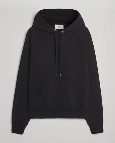 AMI Tonal Heart Logo Hoodie Black – Black