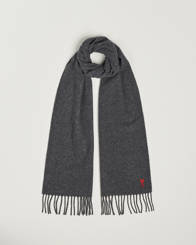 AMI Heart Logo Scarf Dark Grey – Grey