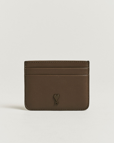 AMI Tonal Heart Logo Card Holder Bronze – Brown
