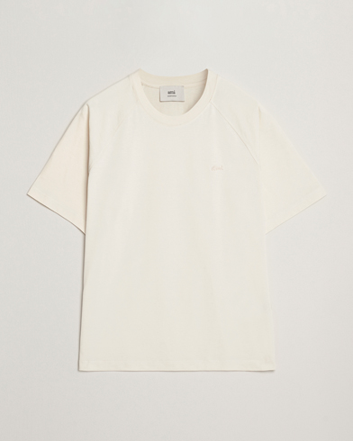 AMI Signature Logo T-Shirt Ivory – White