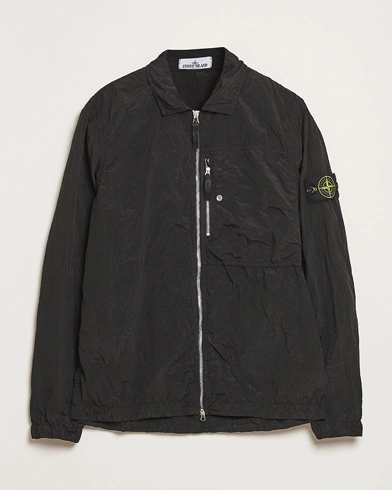 Stone Island Nylon Metal Zip Overshirt Black – Black