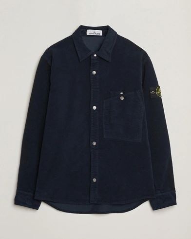 Stone Island Cotton Moleskin Overshirt Navy – Blue