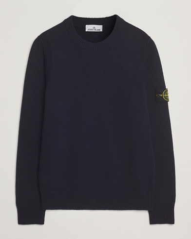 Stone Island Knitted Lambswool Crew Neck Navy – Blue