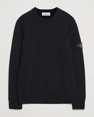 Stone Island Knitted Lambswool Crew Neck Black – Black