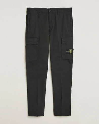 Stone Island Supima Cotton Stretch Cargo Trousers Black – Black