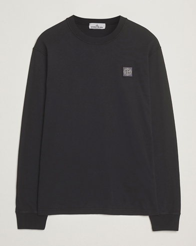 Stone Island Long Sleeve Garment Dyed Cotton Jersey T-Shirt Black – Black