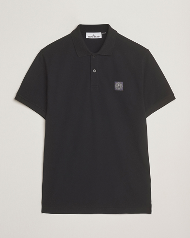 Stone Island Organic Cotton Pique Polo Black – Black
