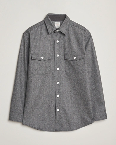 Kamakura Shirts Wool Flannel CPO Shirt Grey Melange – Grey
