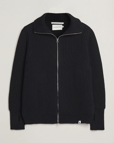 Peregrine Fisherman Merino Zip Cardigan Black – Black
