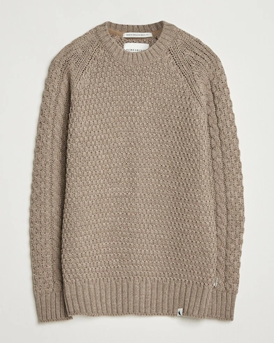 Peregrine Winston Merino Crew Light Brown – Brown