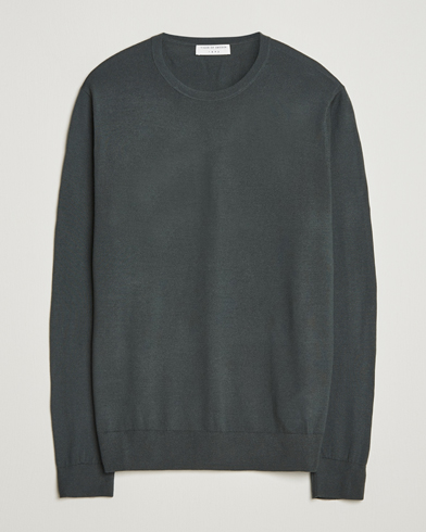 Tiger of Sweden Connor Extra Fine Merino Crew Neck Pullover Midnight Green – Green
