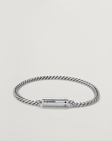 LE GRAMME Curb Chain Cable Bracelet Sterling Silver 12g – Silver