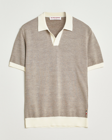 Orlebar Brown Horton Contrast Merino Polo Morel Brown/Sand – Brown