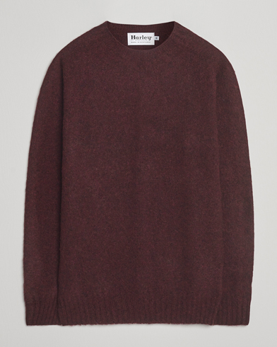 Harley Of Scotland Brushed Supersoft Lambswool Crewneck Beetroot – Red
