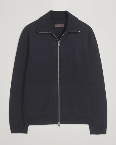 Morris Corke Knitted Zip Jacket Navy – Blue