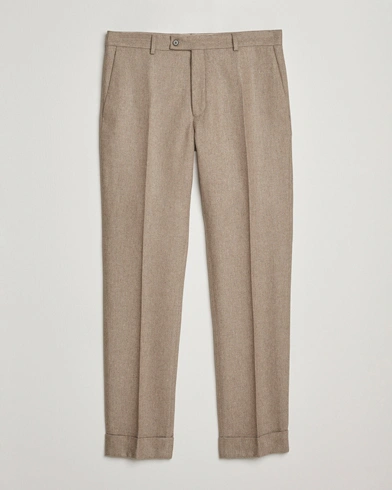 Morris Jack Flannel Trousers Khaki – Beige