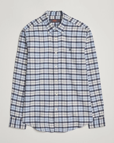 Morris Flannel Check Shirt Light Blue – Blue