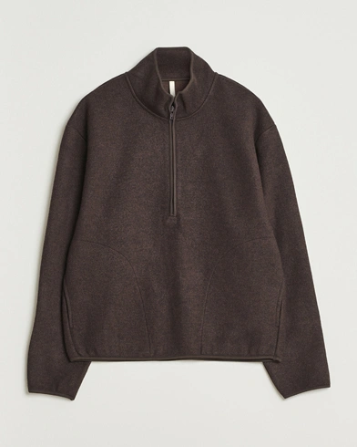 Sunflower Wool Half Zip Dark Brown – Brown