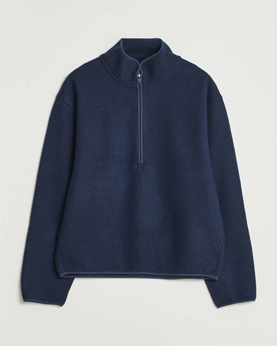 Sunflower Wool Half Zip Navy – Blue