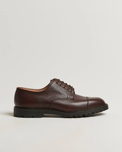 Crockett & Jones Sandhurst Derby Vibram Brown Scotch Grain – Brown