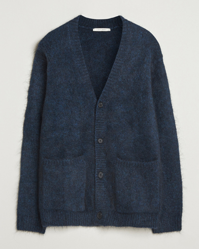 A Day's March Jarrow Mohair Cardigan Indigo Blue – Blue