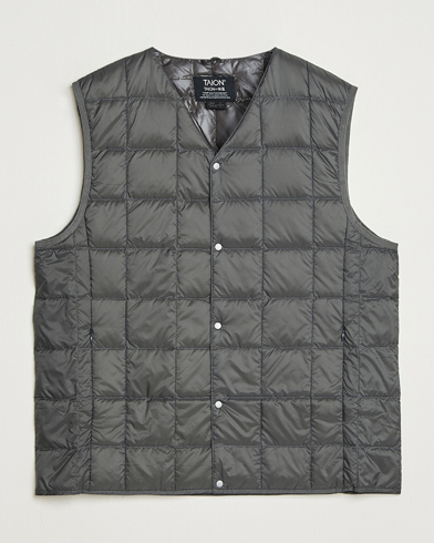 TAION V-Neck Lightweight Down Vest Dark Grey – Grey
