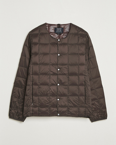 TAION Crew Neck Button Down Jacket Dark Choco – Brown