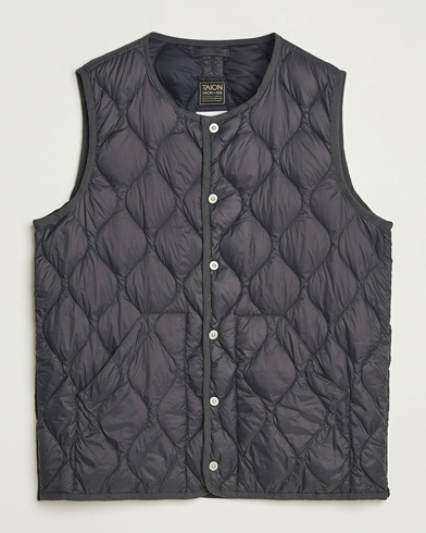 TAION Military Crew Neck Down Vest Dark Grey – Grey