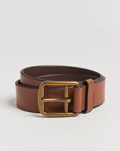 Polo Ralph Lauren Signature Pony Leather Belt Saddle – Brown