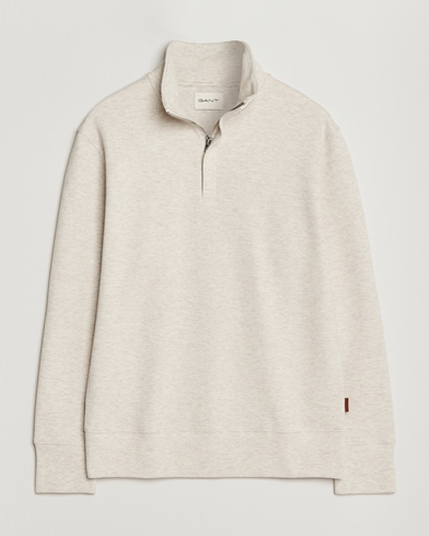 GANT Light Sacker Rib Half Zip Seed Melange – Grey
