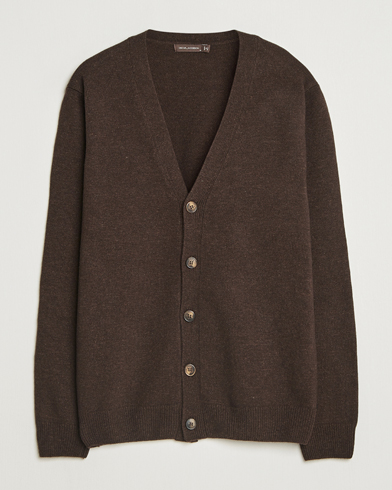 Oscar Jacobson Eduardo Wool Cardigan Brown – Brown